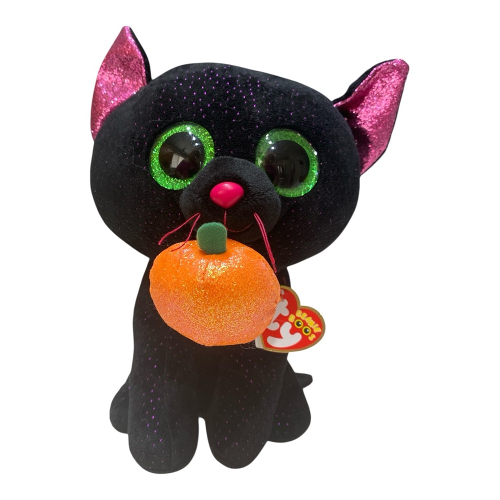 Ty Beanie Baby Boos Black Cat Potion Pumpkin Retired 2018 Witch Kitten plush toy